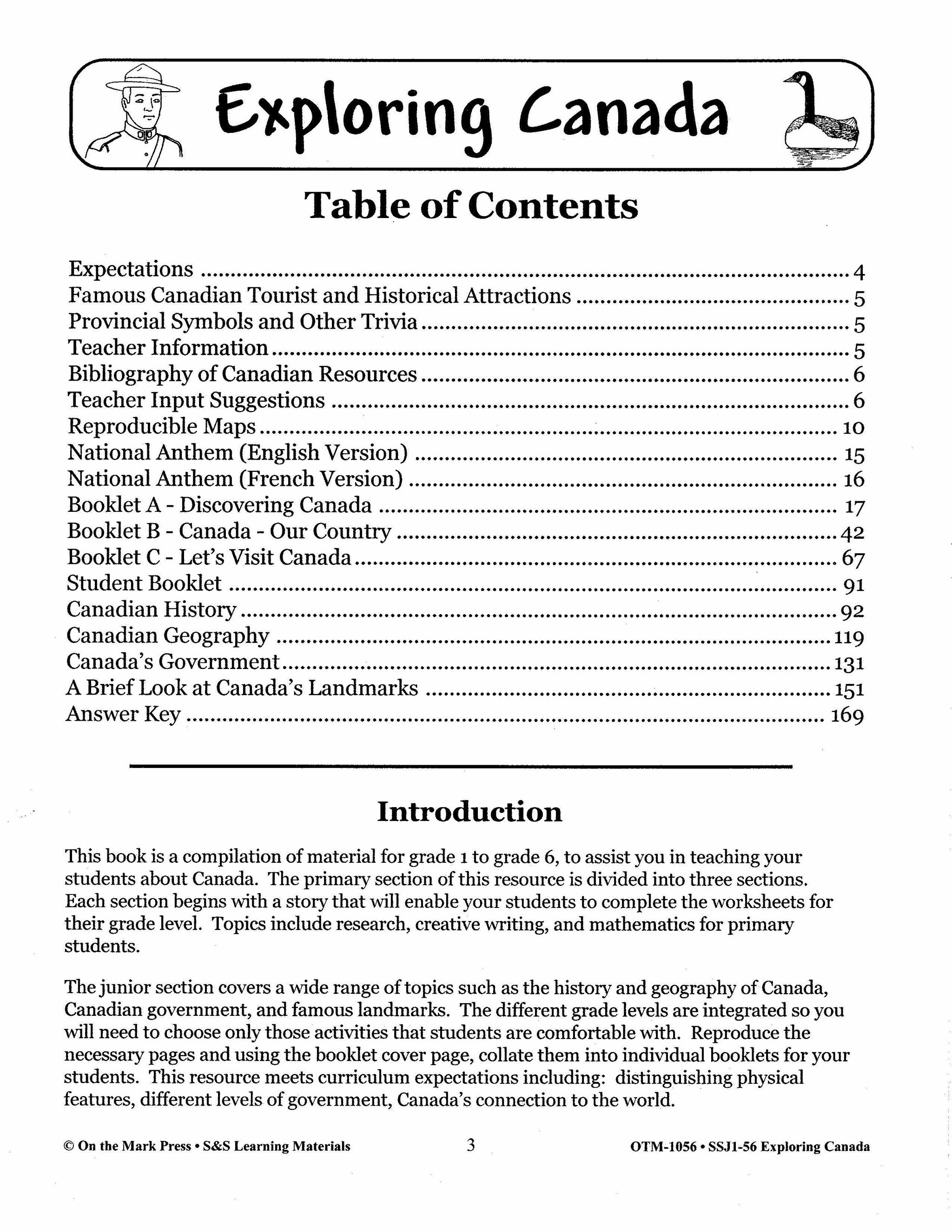 Exploring Canada Grades 1-6 Teach Canada's History and Geography