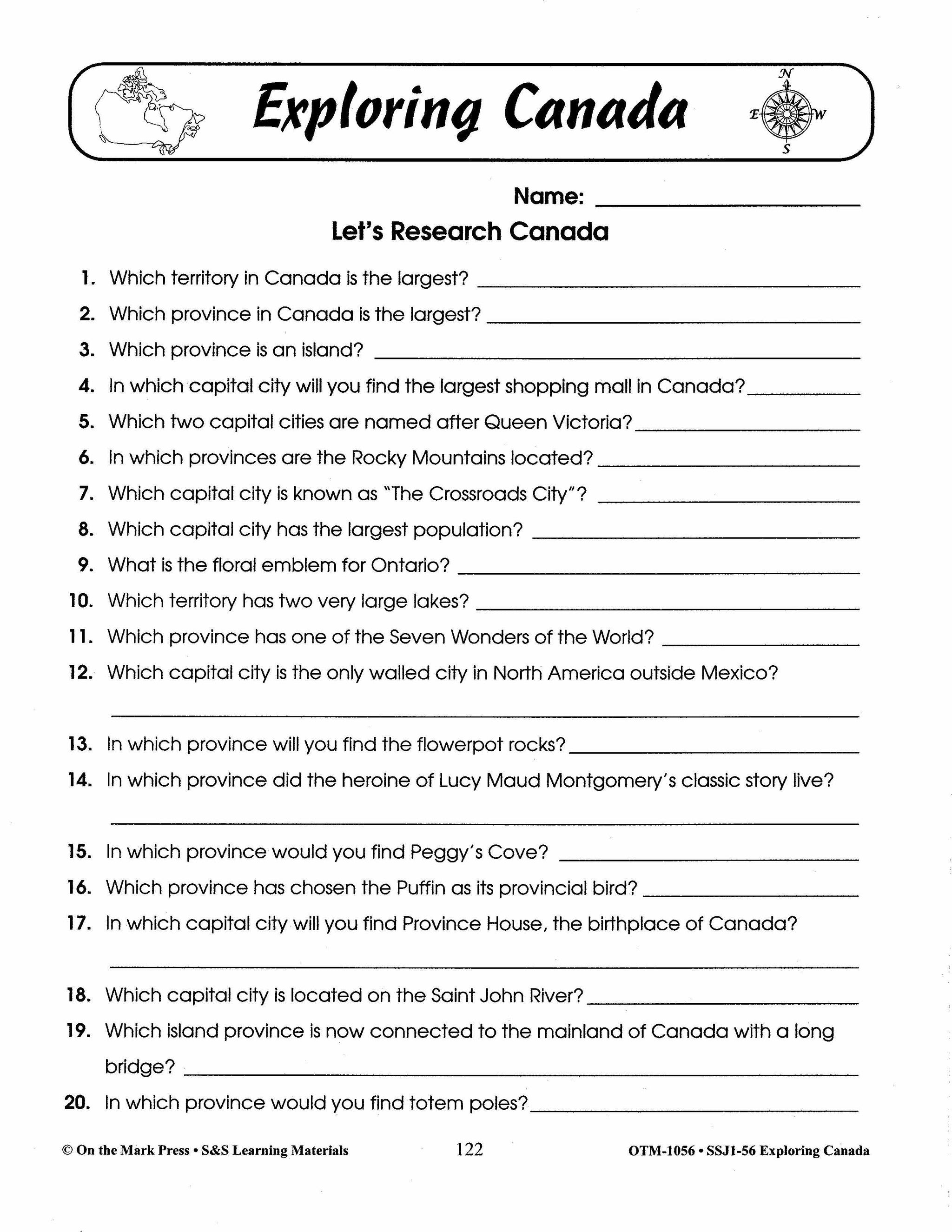 Exploring Canada Grades 1-6 Teach Canada's History and Geography