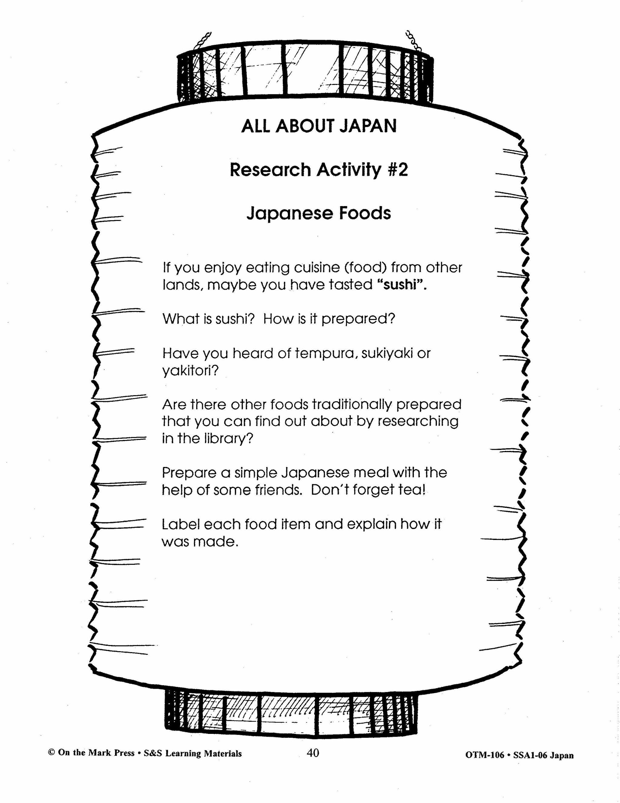 Japan - "Land of the Rising Sun" Grades 4-6