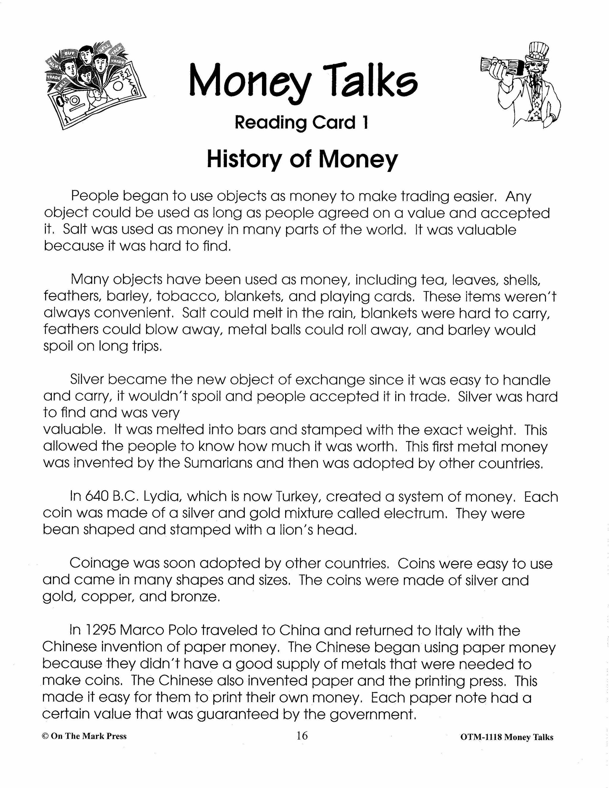 Money Talks: Using US Currency Grades 3-5