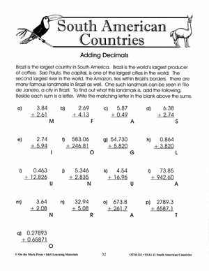 South American Countries Grades 4-6