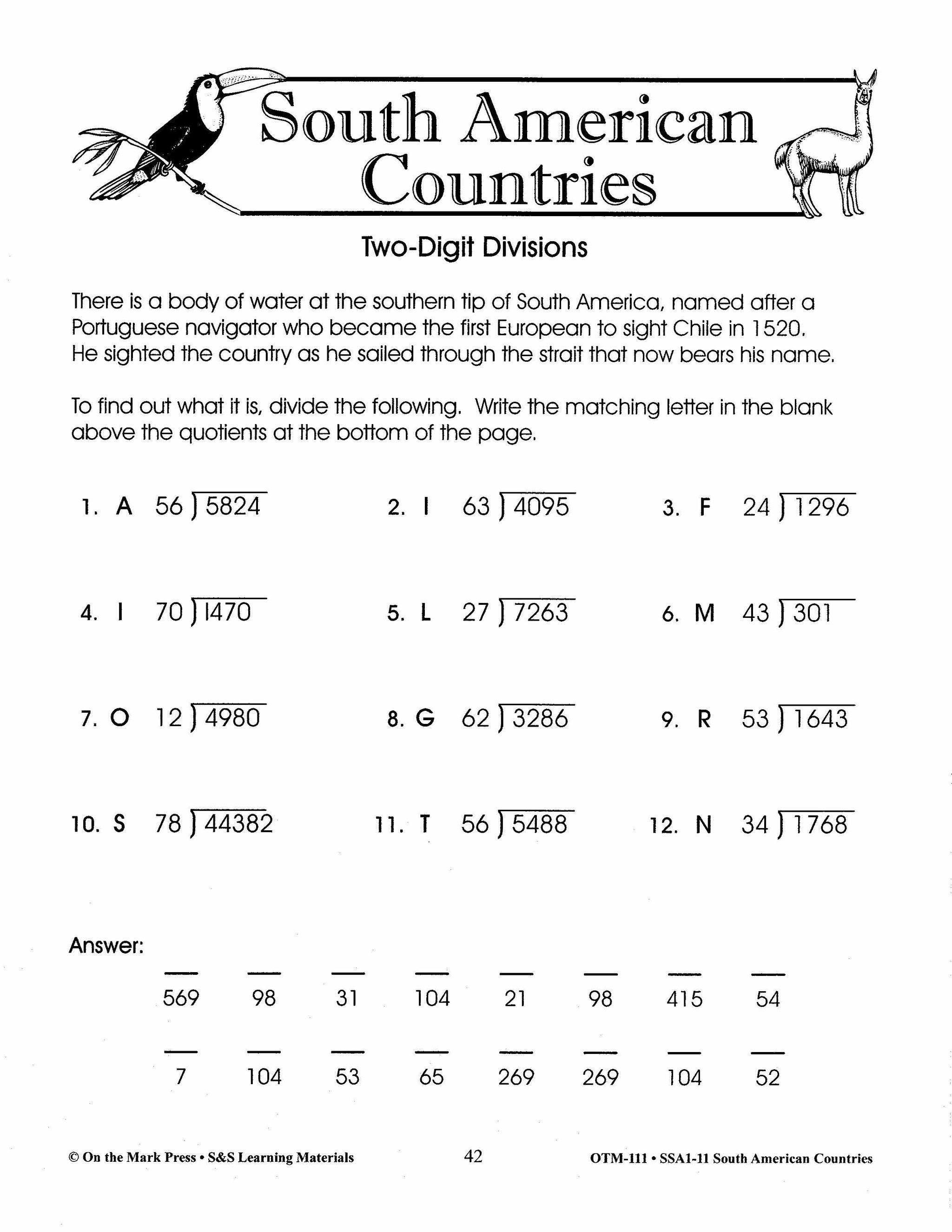 South American Countries Grades 4-6