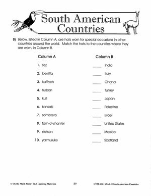 South American Countries Grades 4-6
