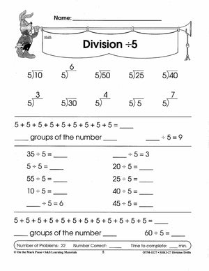 Division Drills Grades 4-6