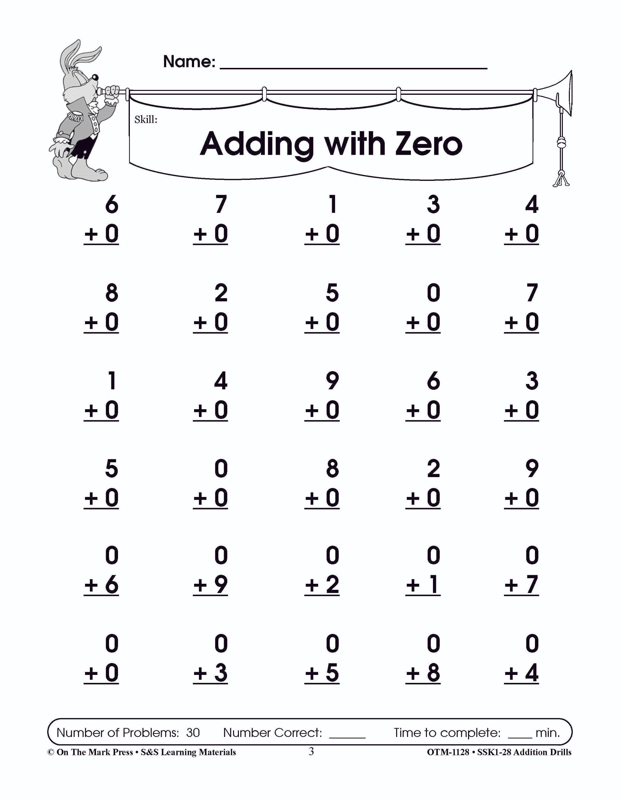 Addition Drills Grades 1-3