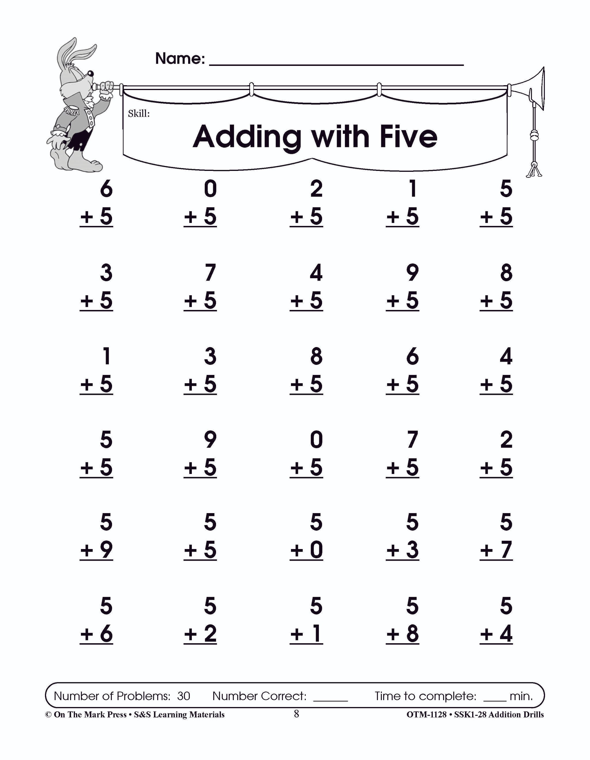Addition Drills Grades 1-3