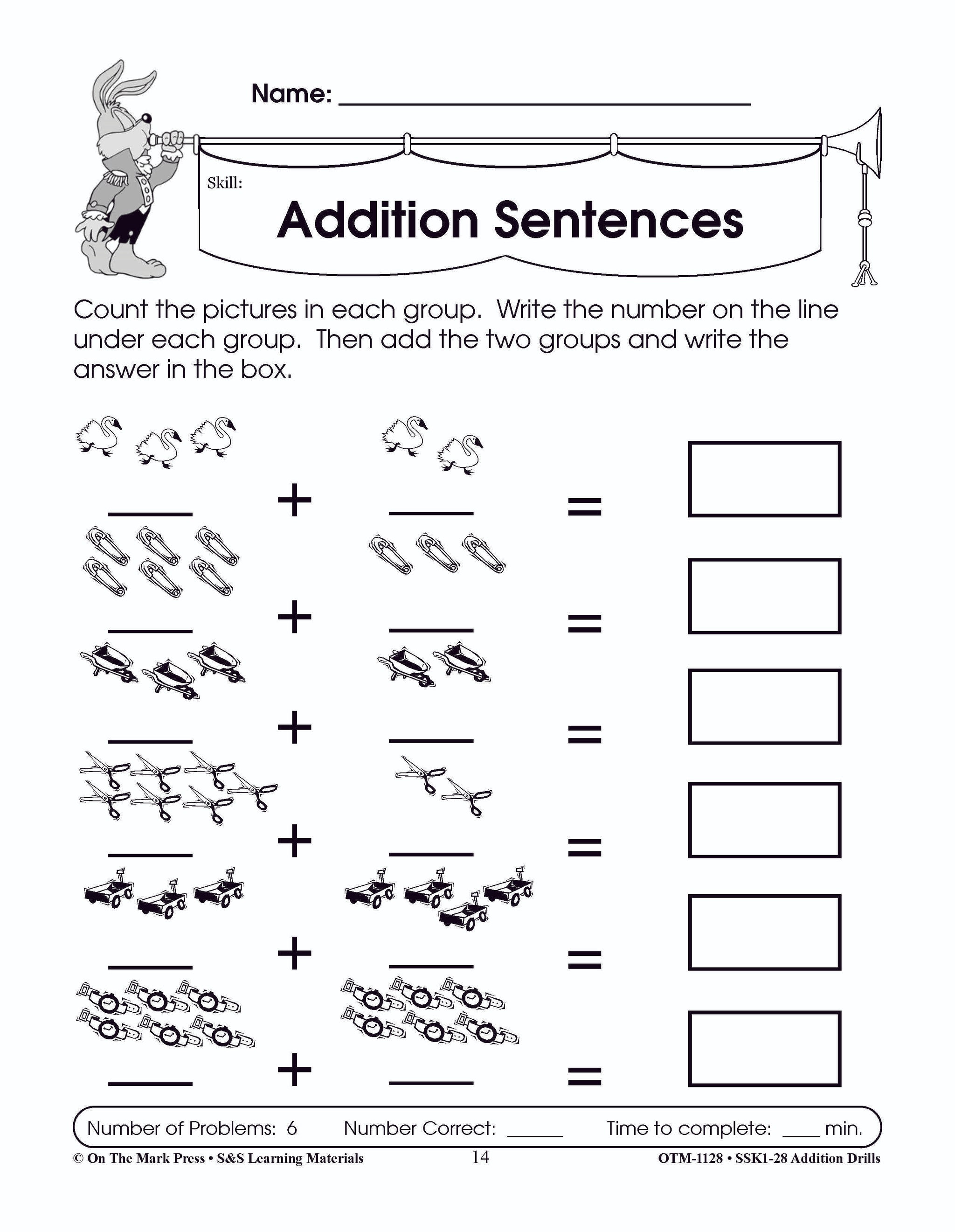 Addition Drills Grades 1-3