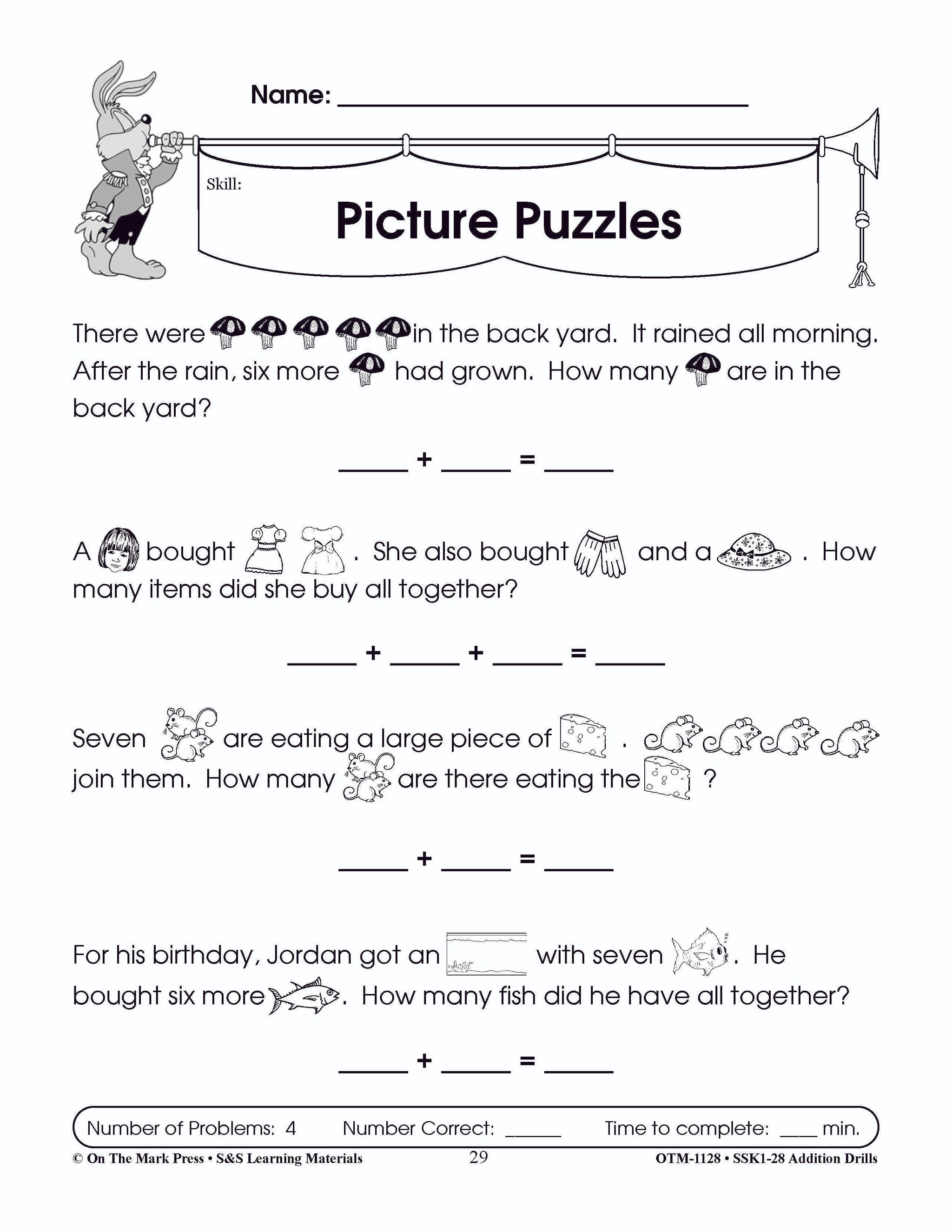Addition Drills Grades 1-3