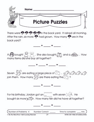 Addition Drills Grades 1-3