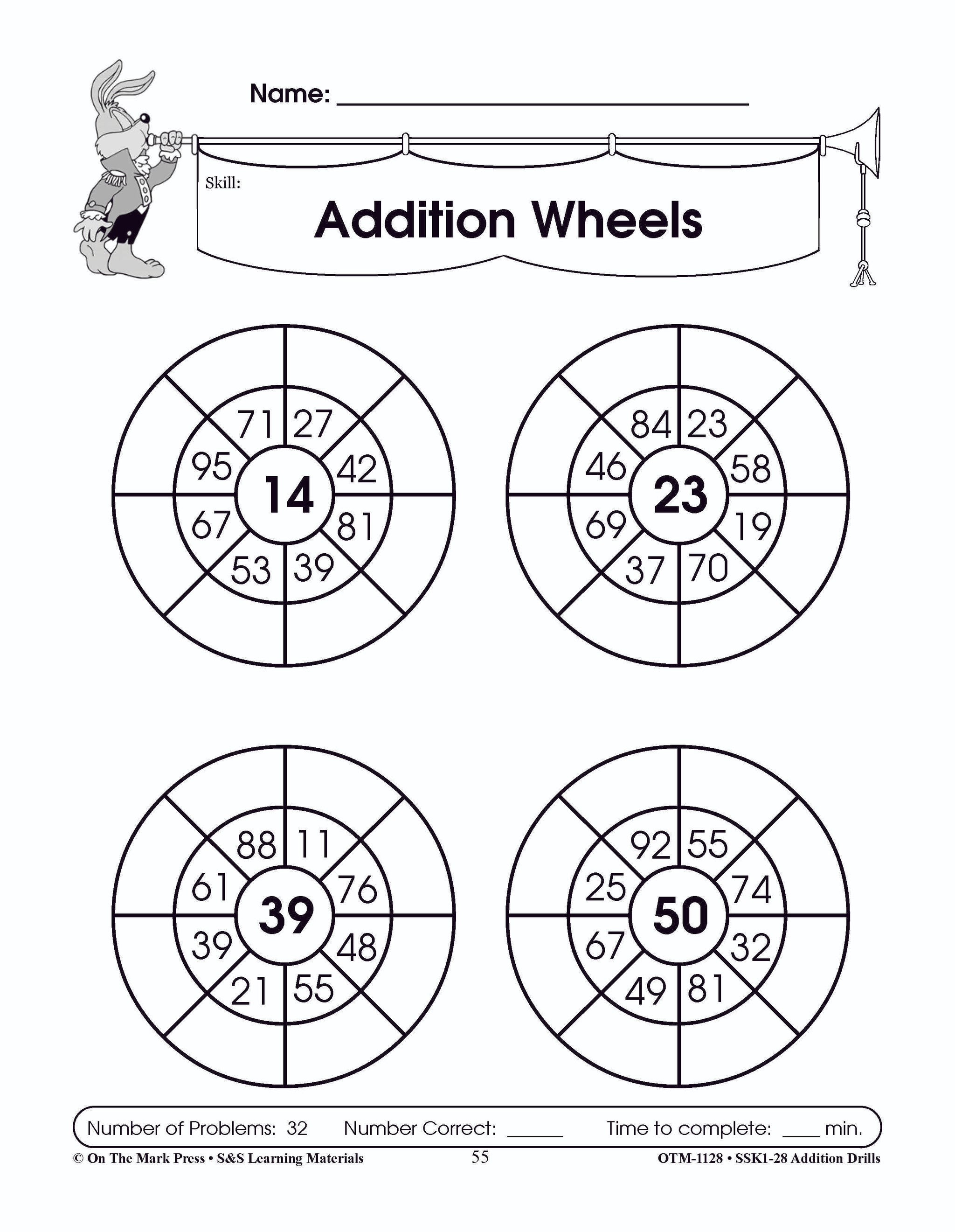 Addition Drills Grades 1-3