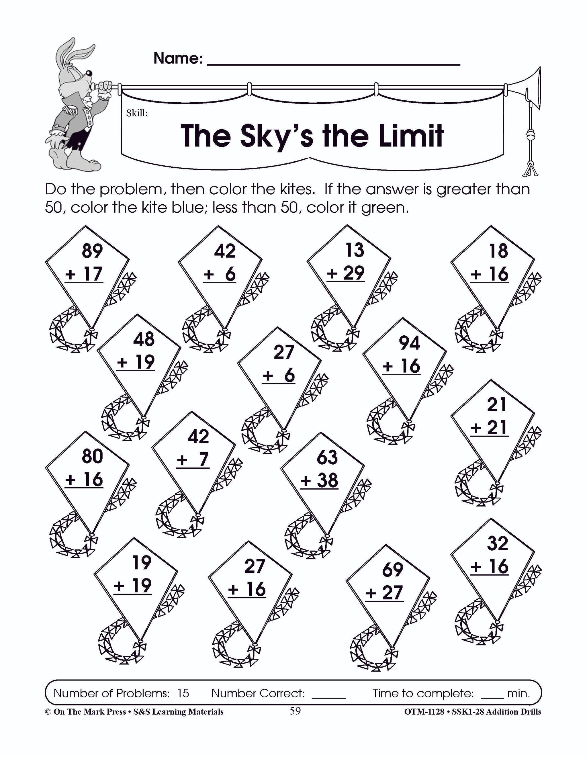 Addition Drills Grades 1-3