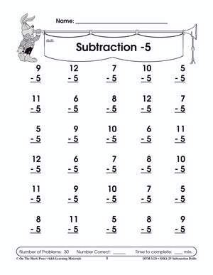 Subtraction Fact Drills Grades 1-3