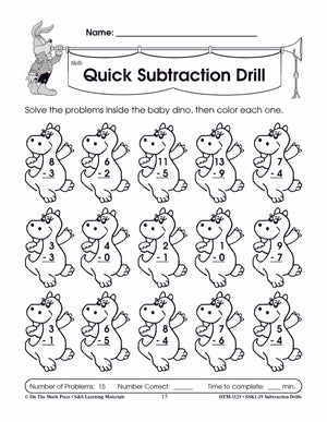 Subtraction Fact Drills Grades 1-3