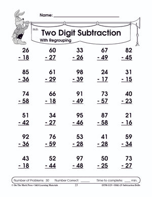 Subtraction Fact Drills Grades 1-3