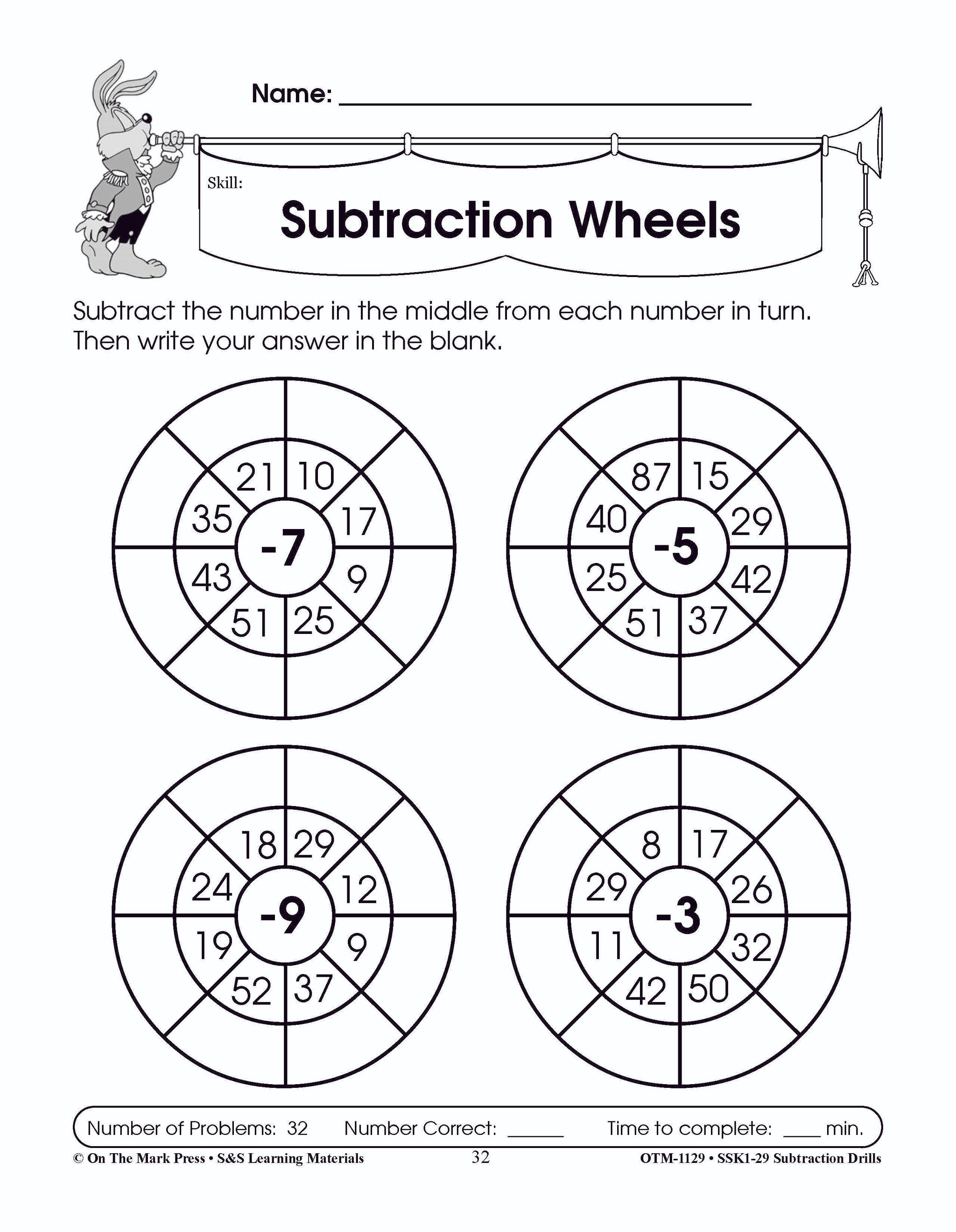 Subtraction Fact Drills Grades 1-3
