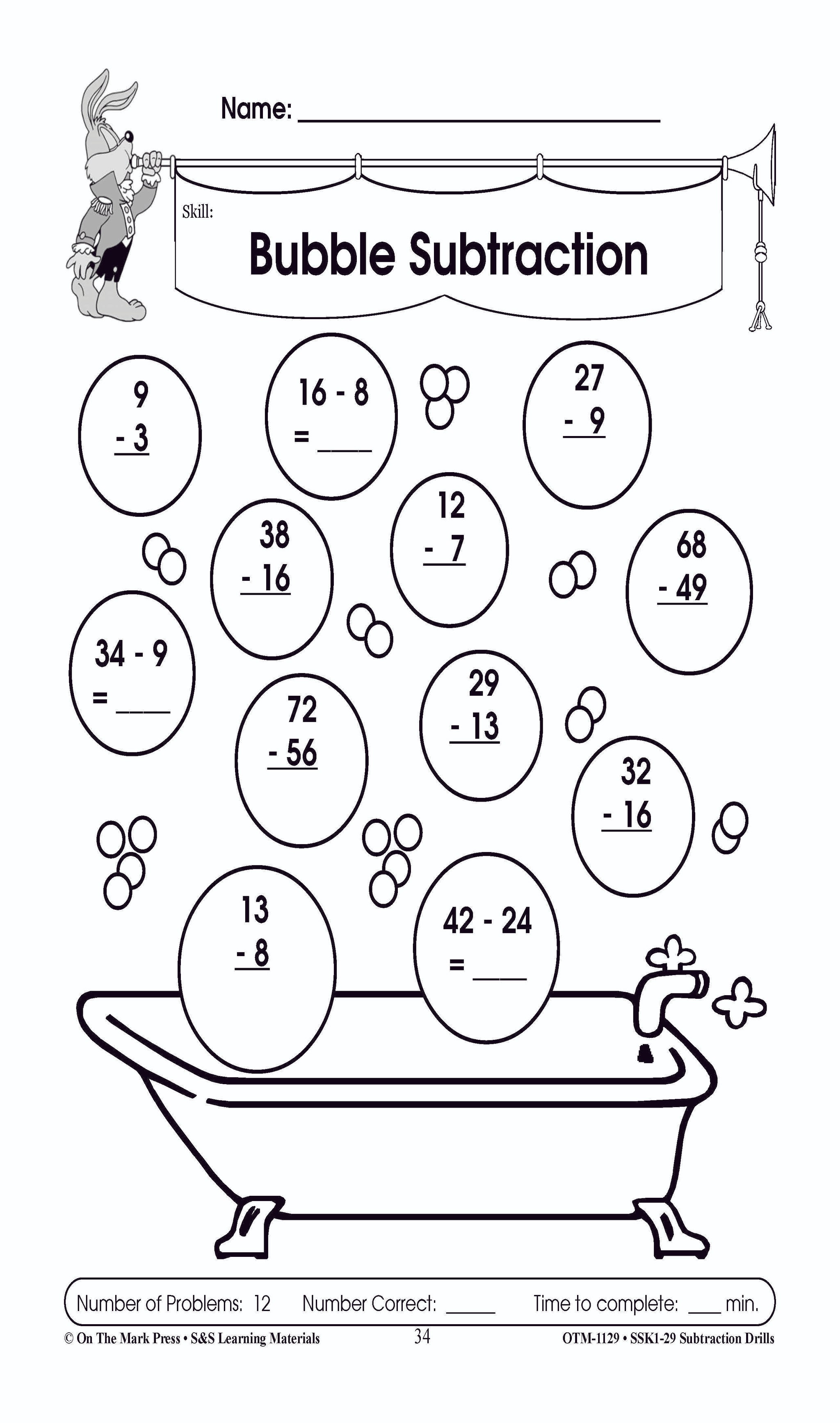 Subtraction Fact Drills Grades 1-3