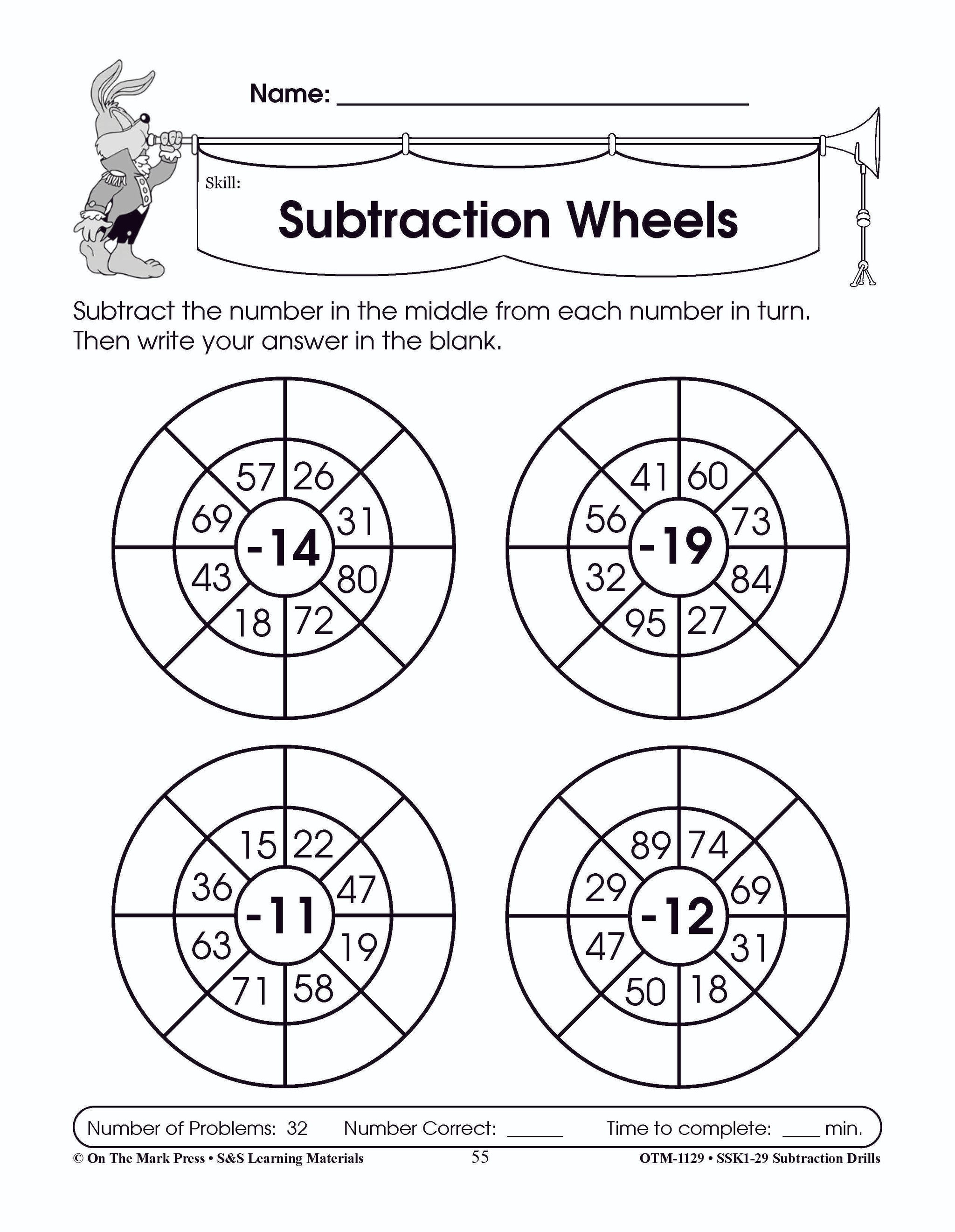 Subtraction Fact Drills Grades 1-3