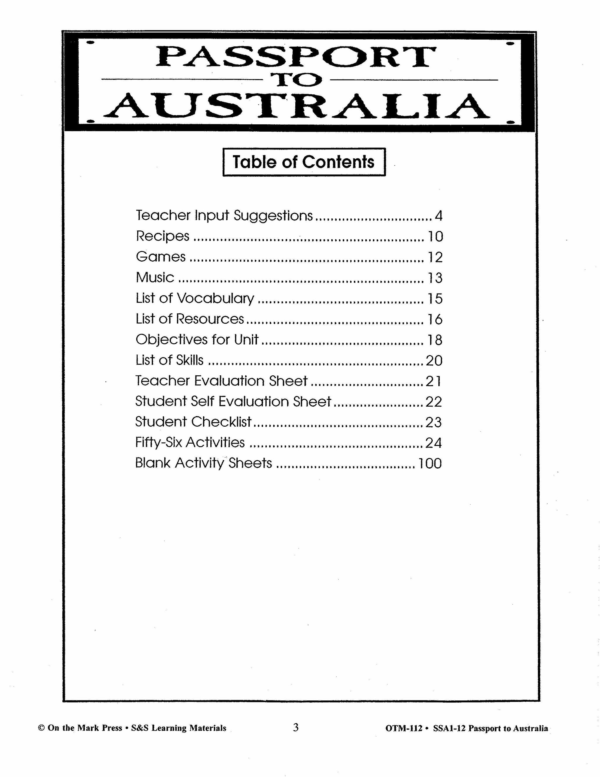 Passport to Australia Grades 4-5