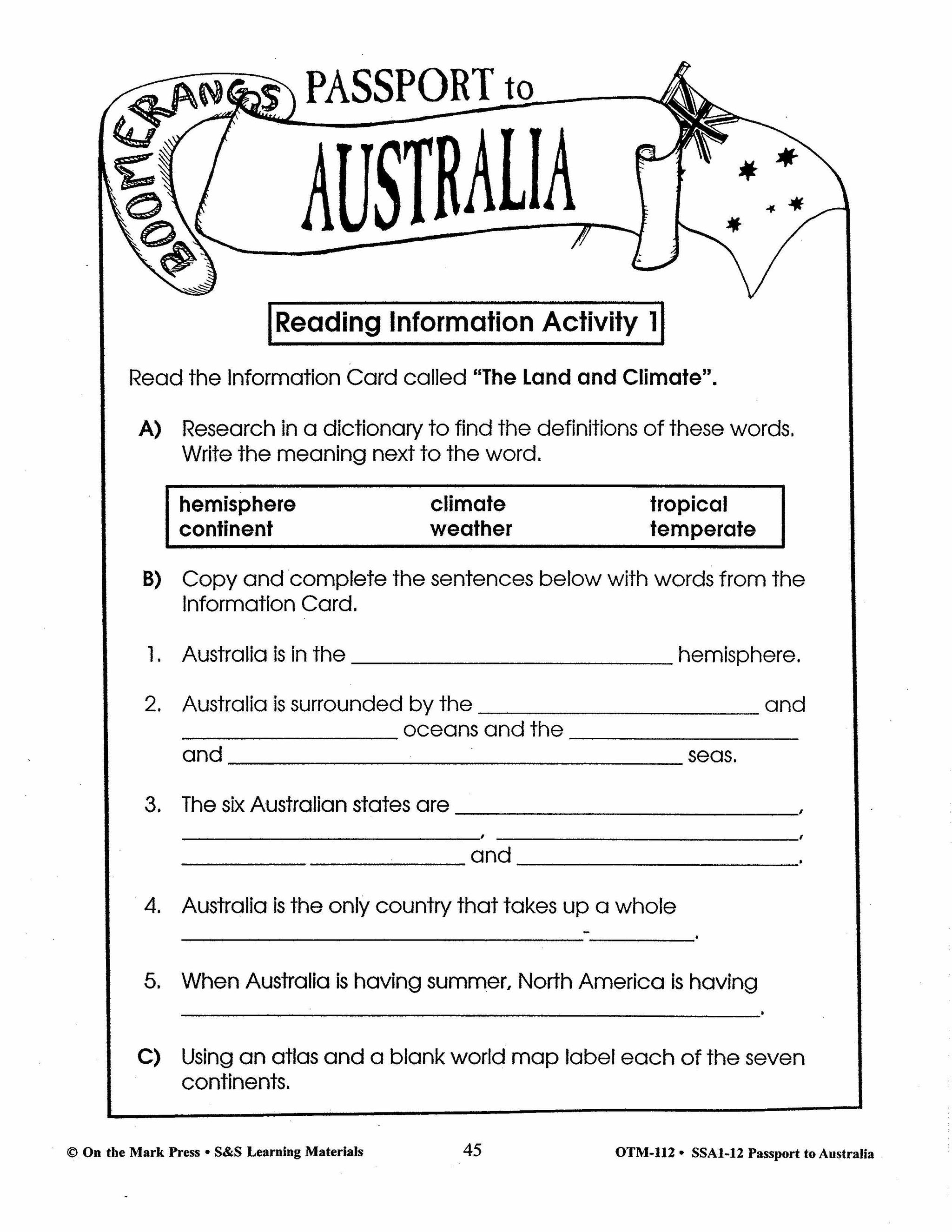 Passport to Australia Grades 4-5