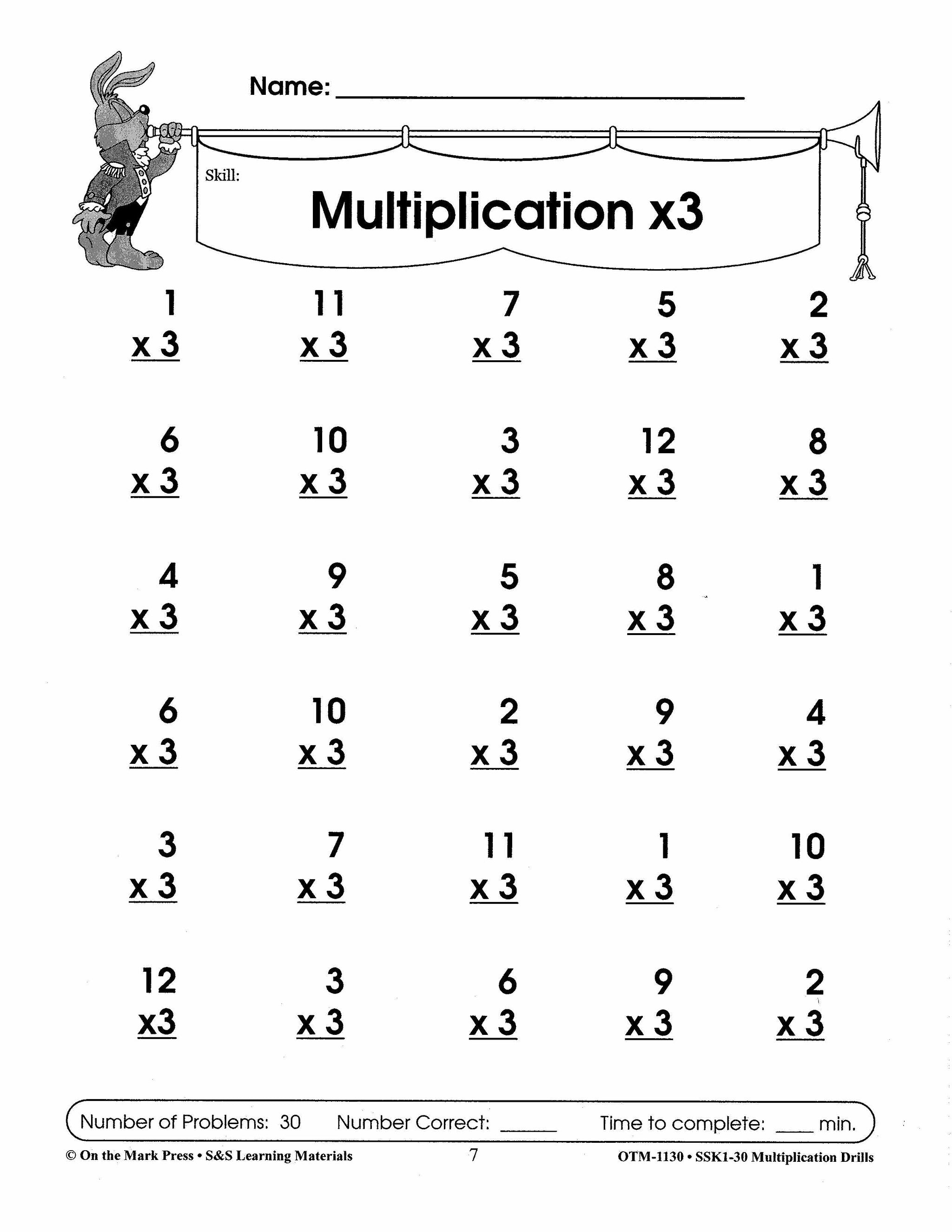 Multiplication Drills Grades 4-6