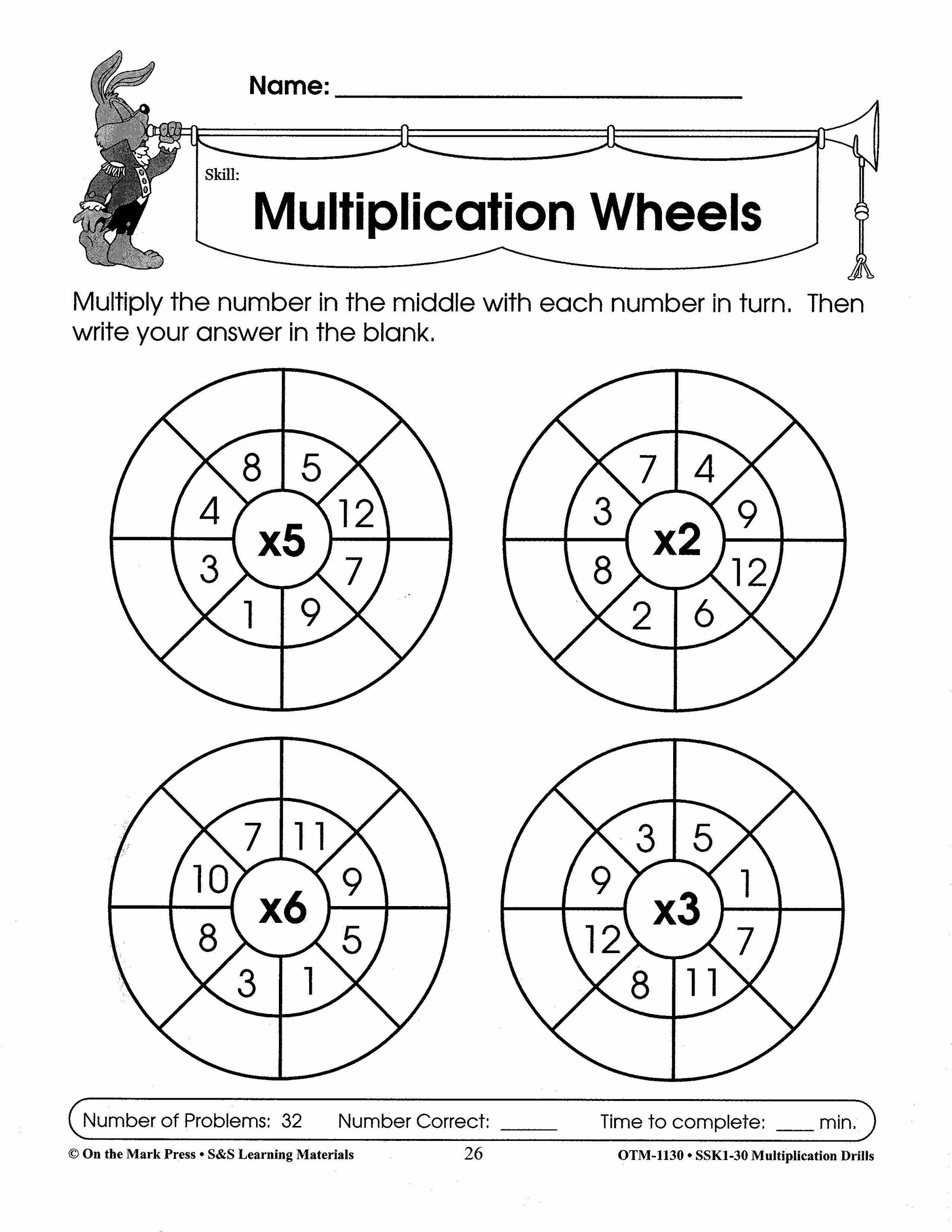 Multiplication Drills Grades 4-6