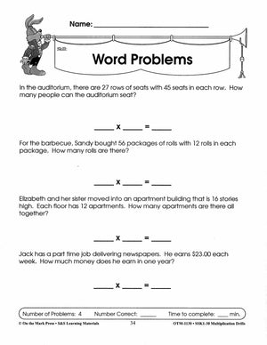 Multiplication Drills Grades 4-6