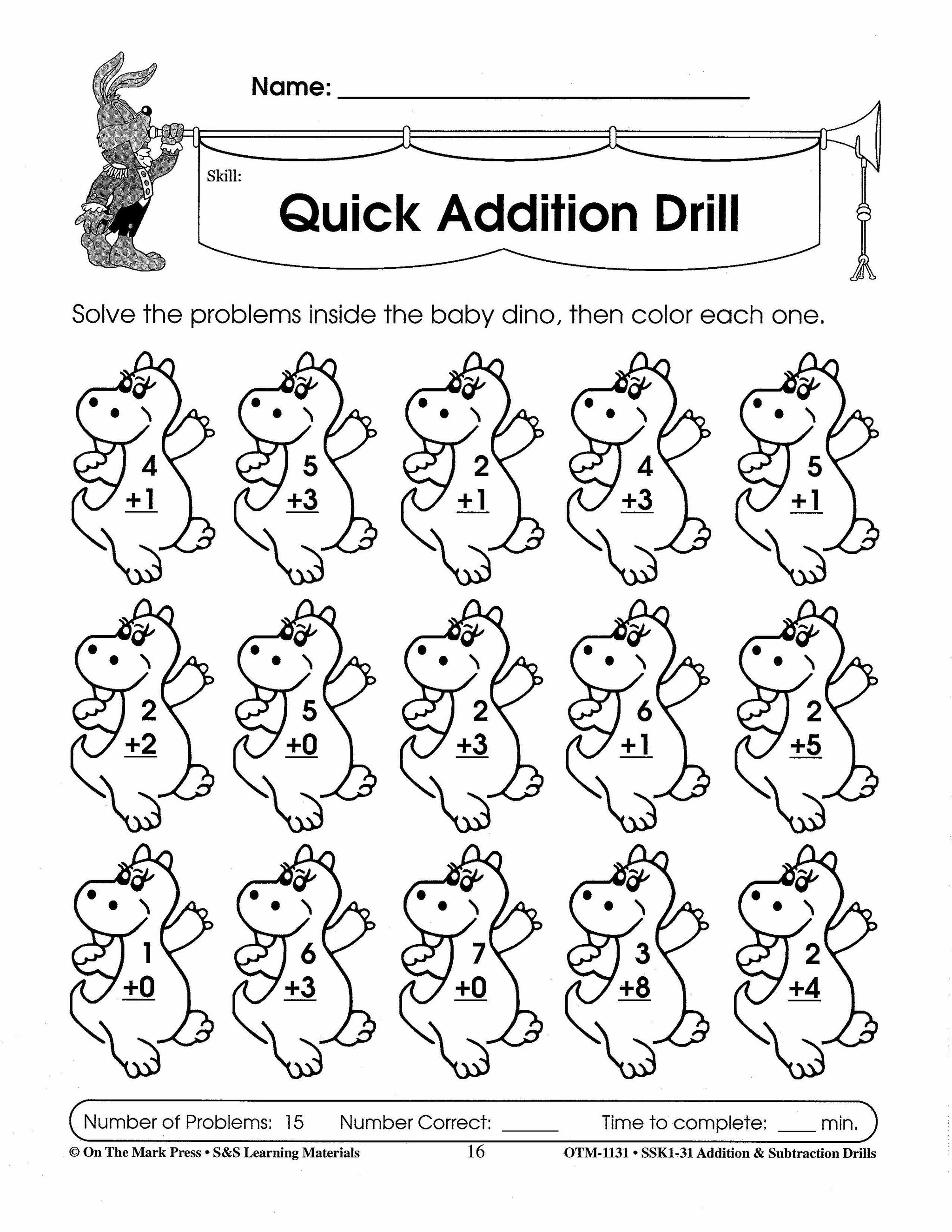 Addition & Subtraction Drills Bundle! Grades 1-3