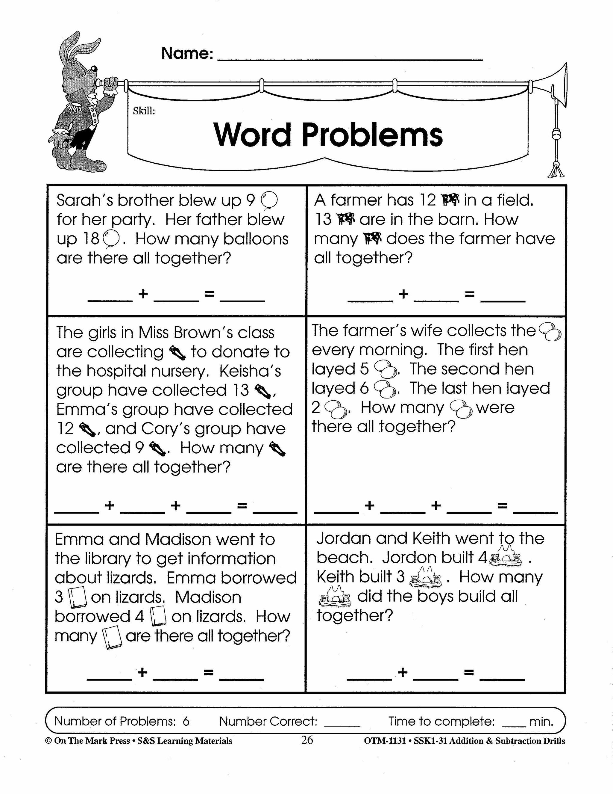 Addition & Subtraction Drills Bundle! Grades 1-3