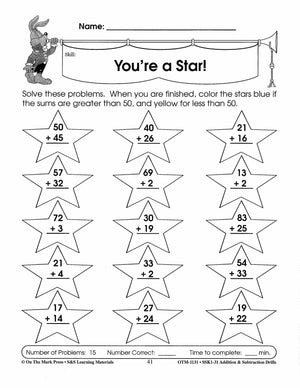 Addition & Subtraction Drills Bundle! Grades 1-3