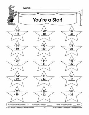 Addition & Subtraction Drills Bundle! Grades 1-3