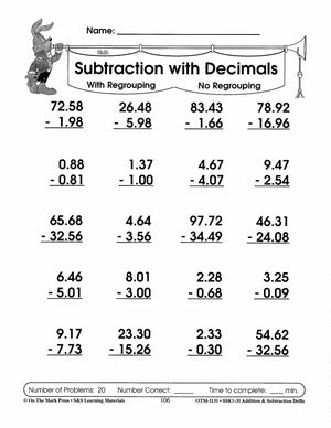 Addition & Subtraction Drills Bundle! Grades 1-3