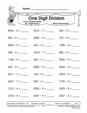 Multiplication & Division Drills Bundle! Grades 4-6