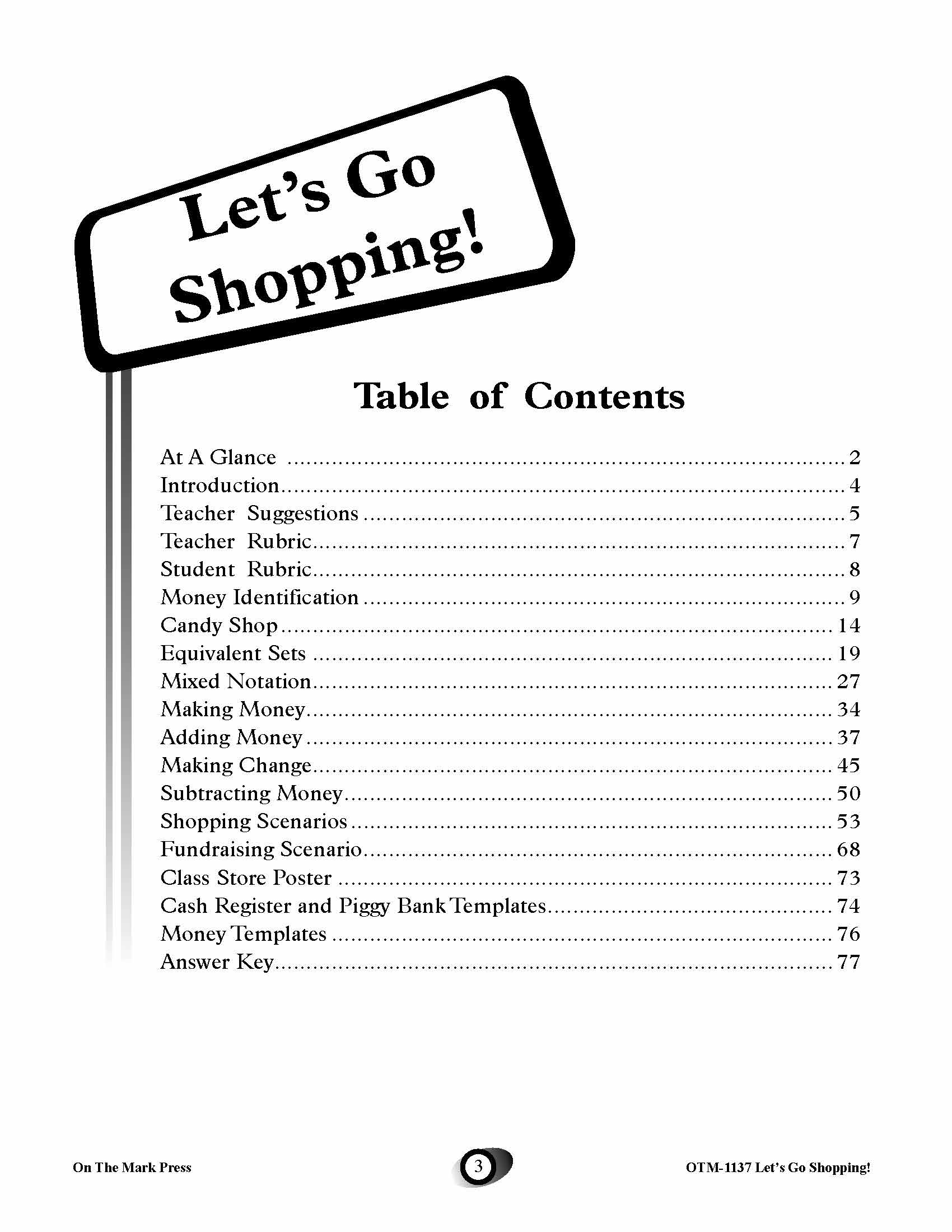 Let's Go Shopping with US Currency using real- life scenarios Grades K-3