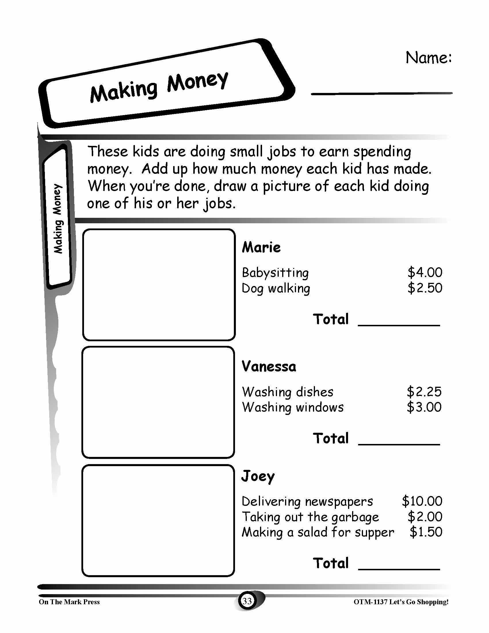 Let's Go Shopping with US Currency using real- life scenarios Grades K-3