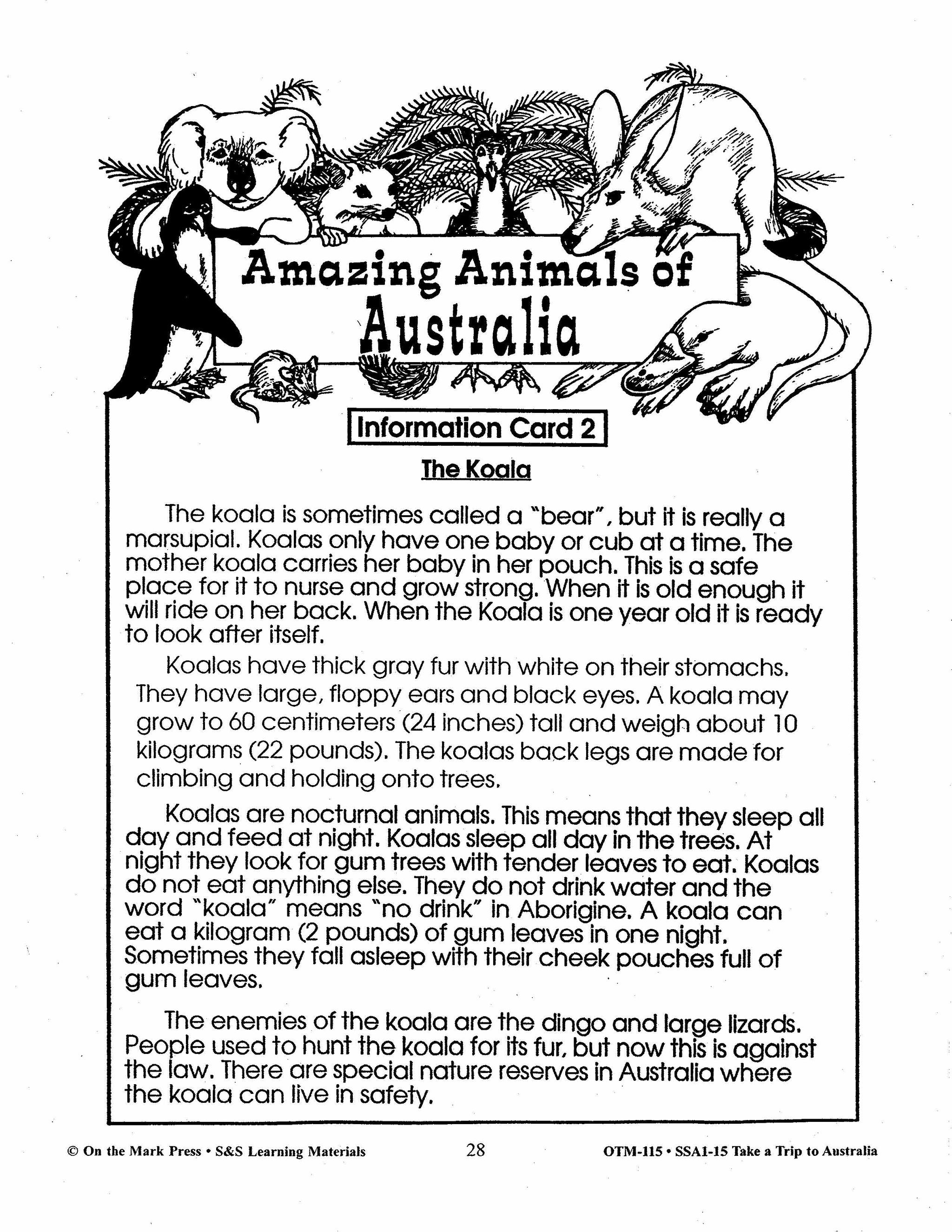Take a Trip to Australia Grades 2-3
