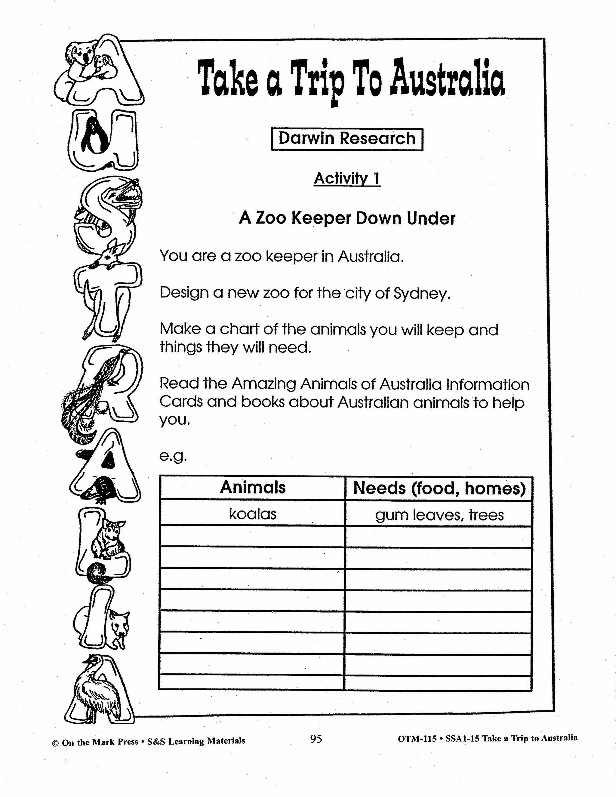 Take a Trip to Australia Grades 2-3