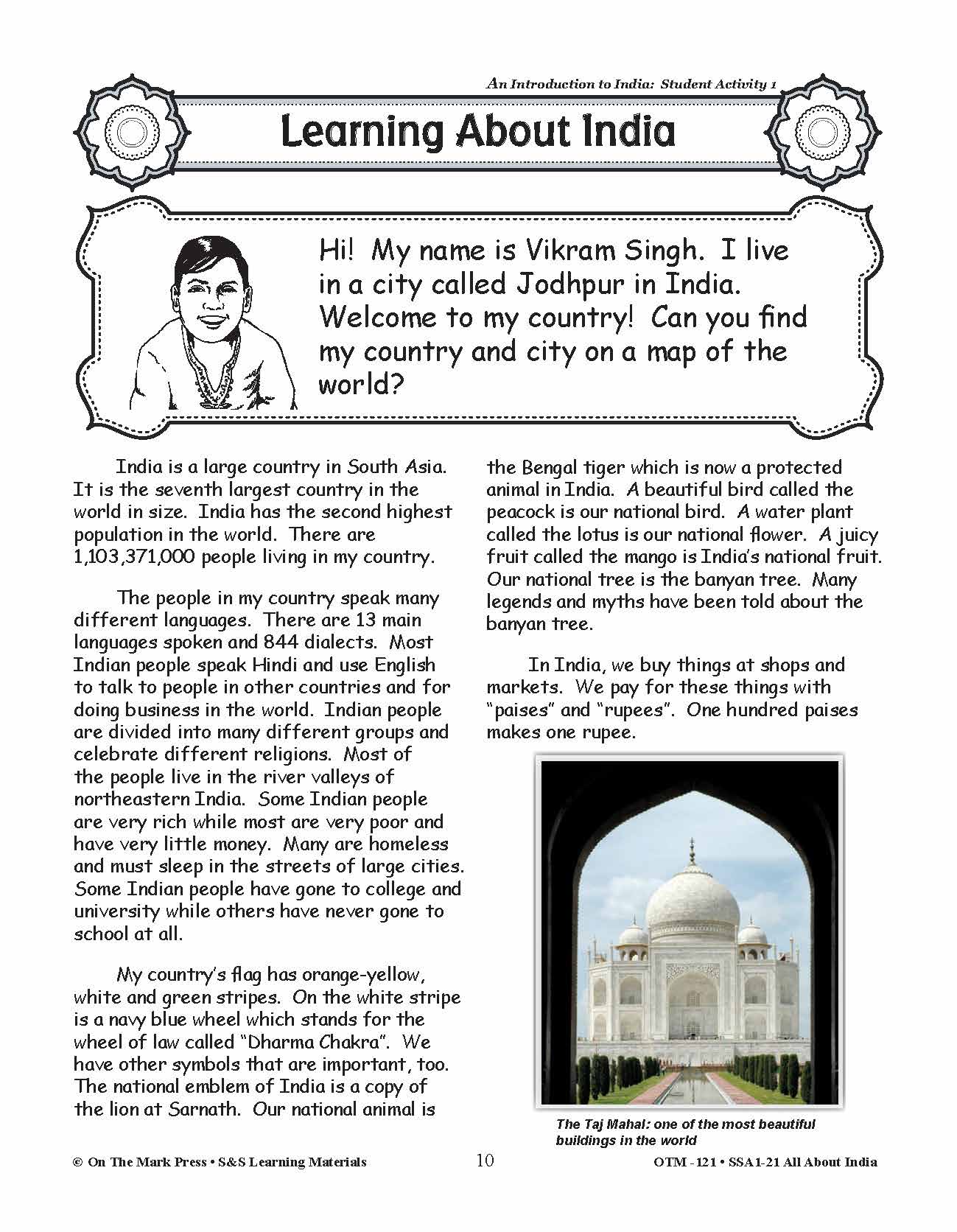 All About India Grades 3-5