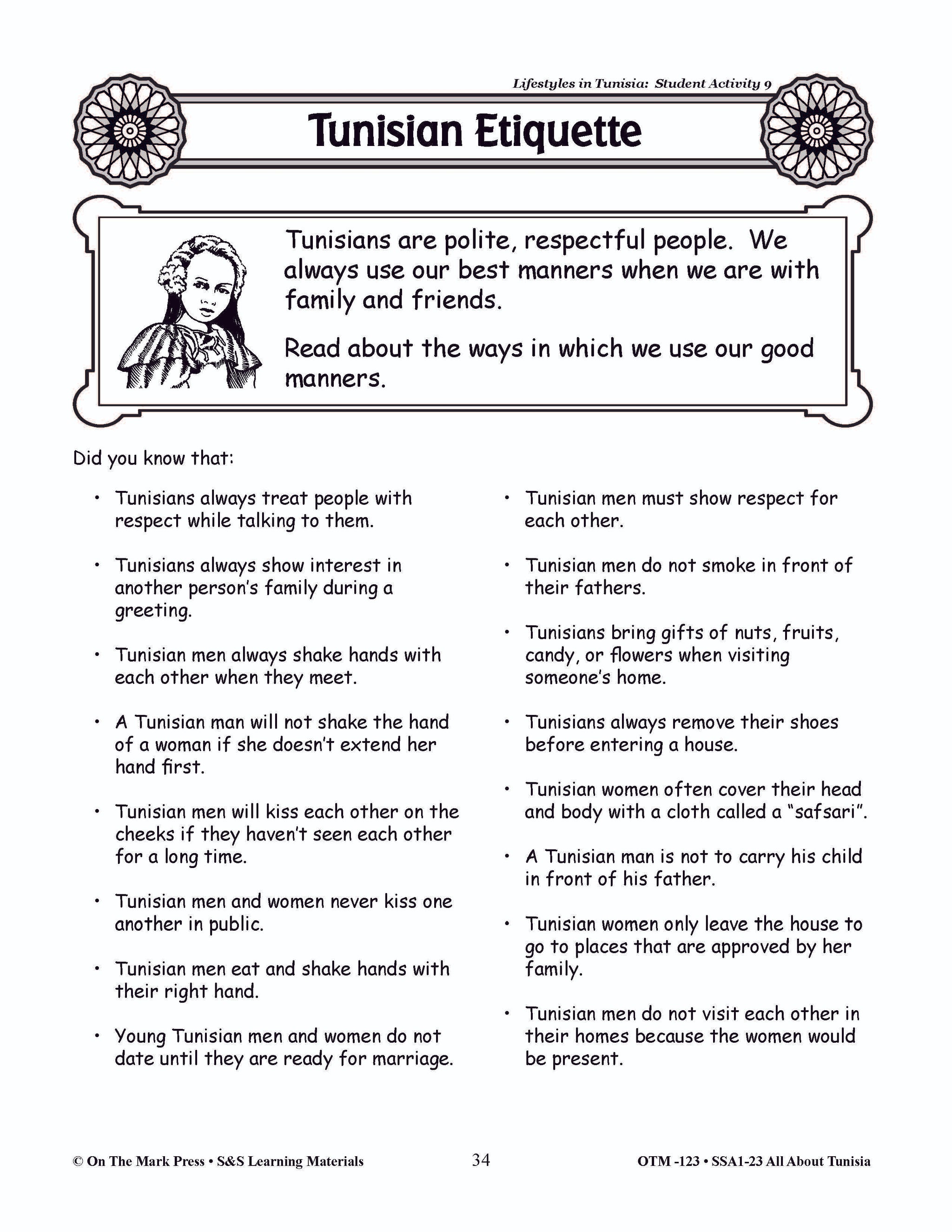 All About Tunisia Grades 3-5