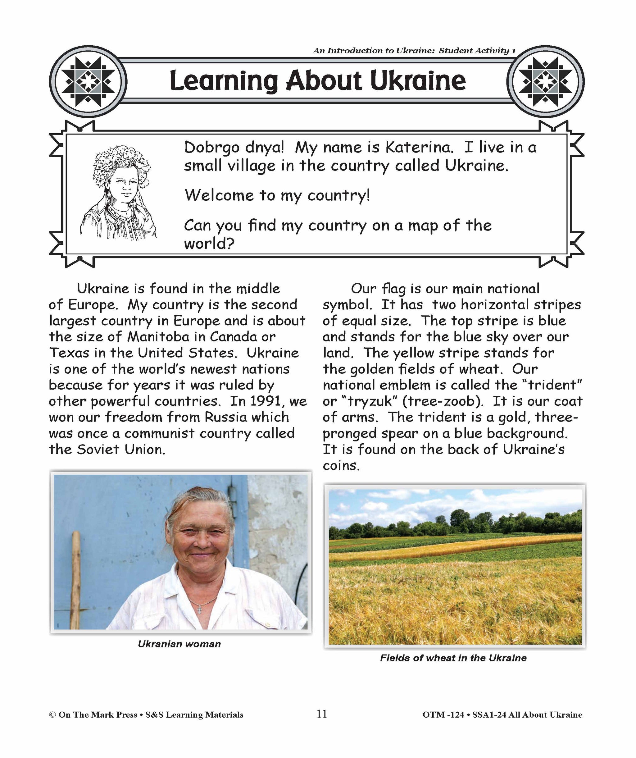 All About Ukraine Grades 3-5