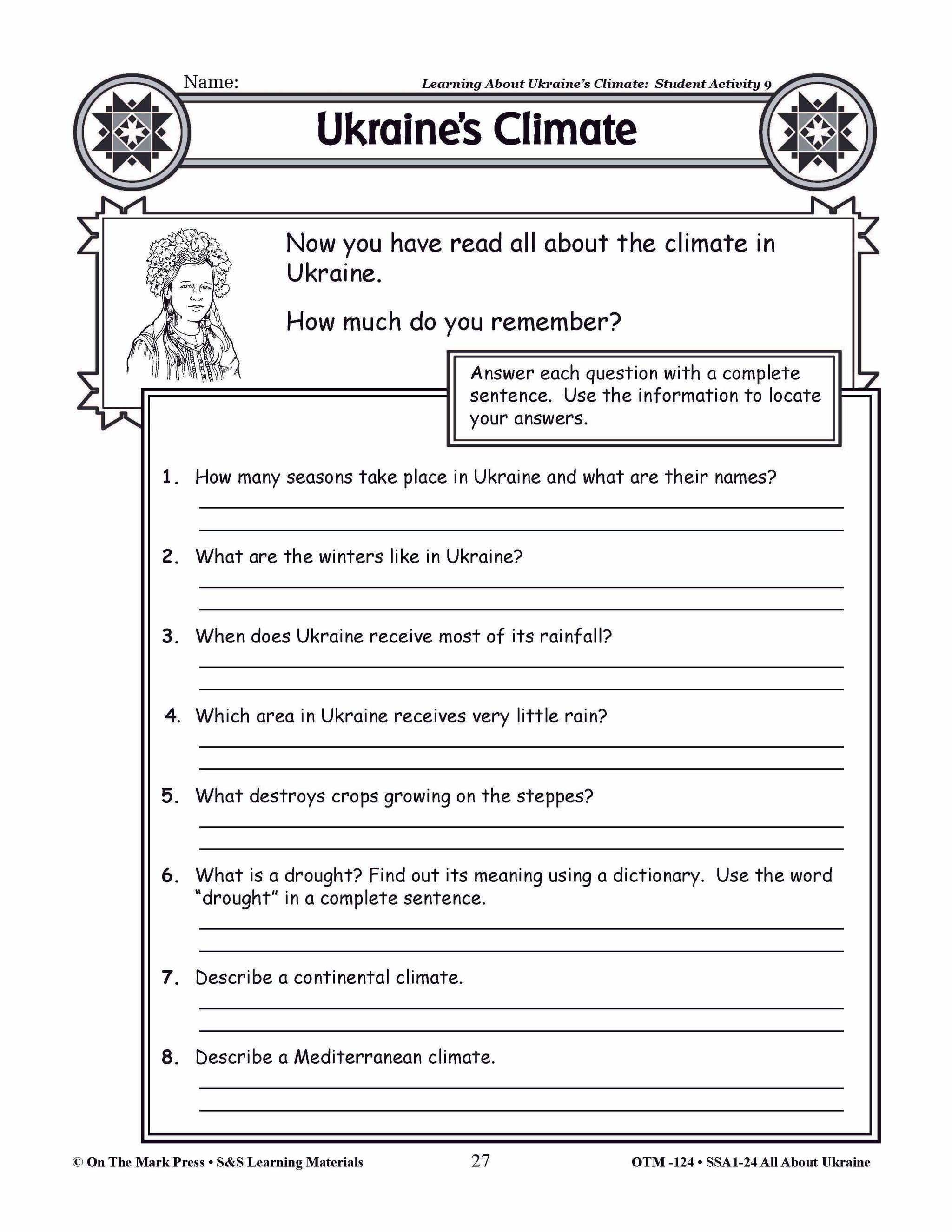 All About Ukraine Grades 3-5