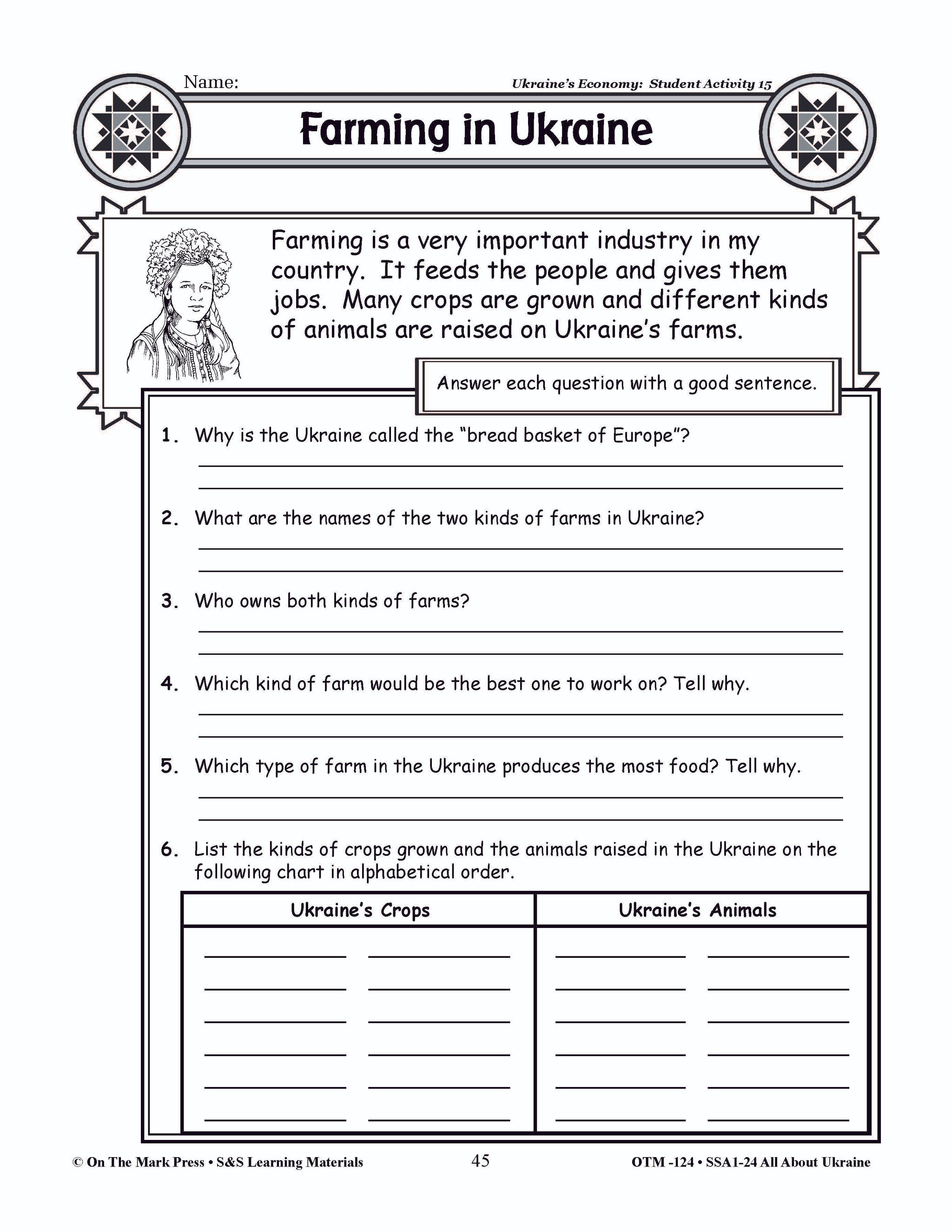 All About Ukraine Grades 3-5