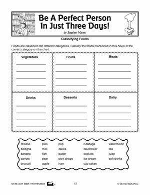 Be a Perfect Person in Just Three Days, by Stephen Manse Lit Link Grades 4-6