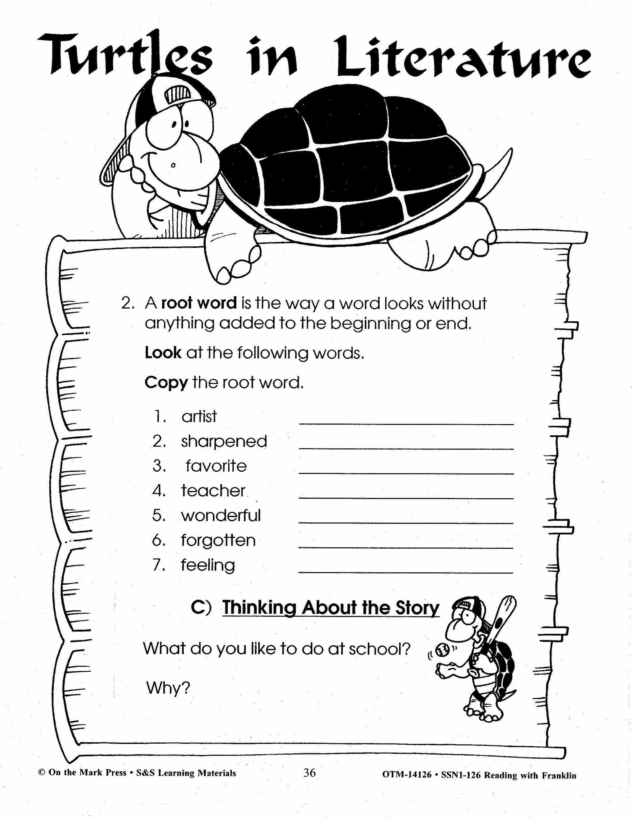 Reading with Franklin the Turtle Author Study Grades 1-3