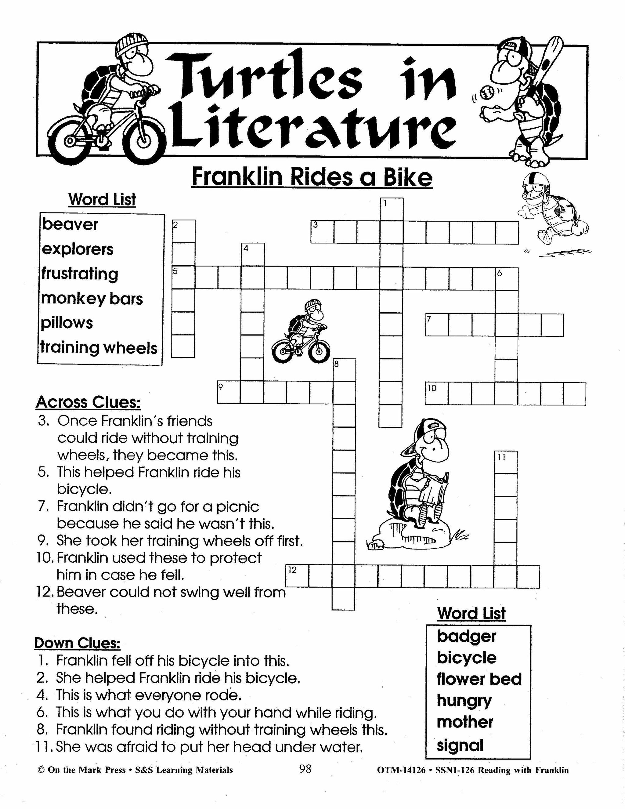 Reading with Franklin the Turtle Author Study Grades 1-3