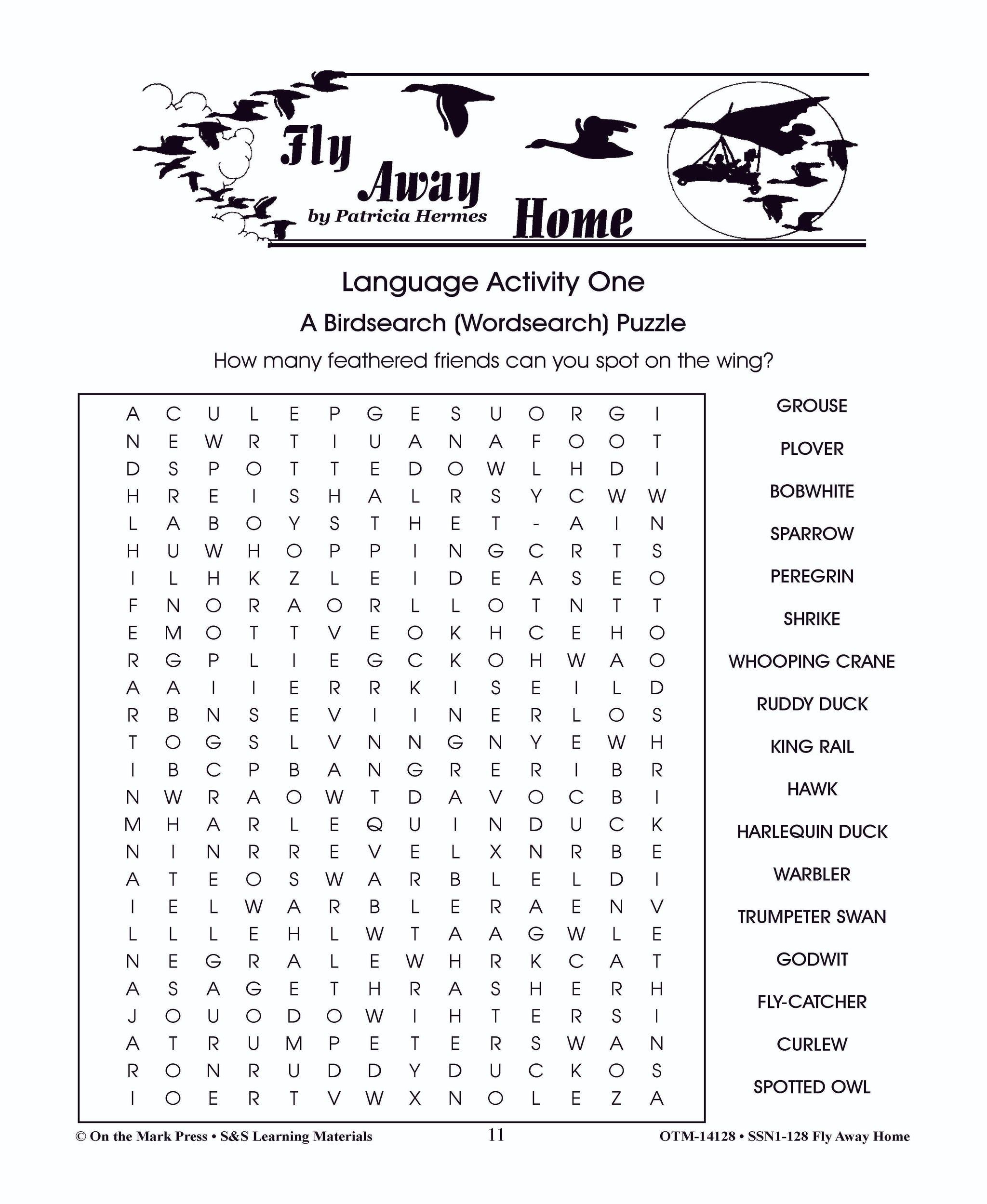 Fly Away Home, by Patricia Hermes Lit Link Grades 4-6