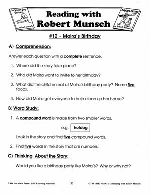 Reading with Robert Munsch Author Study Grades 1-3