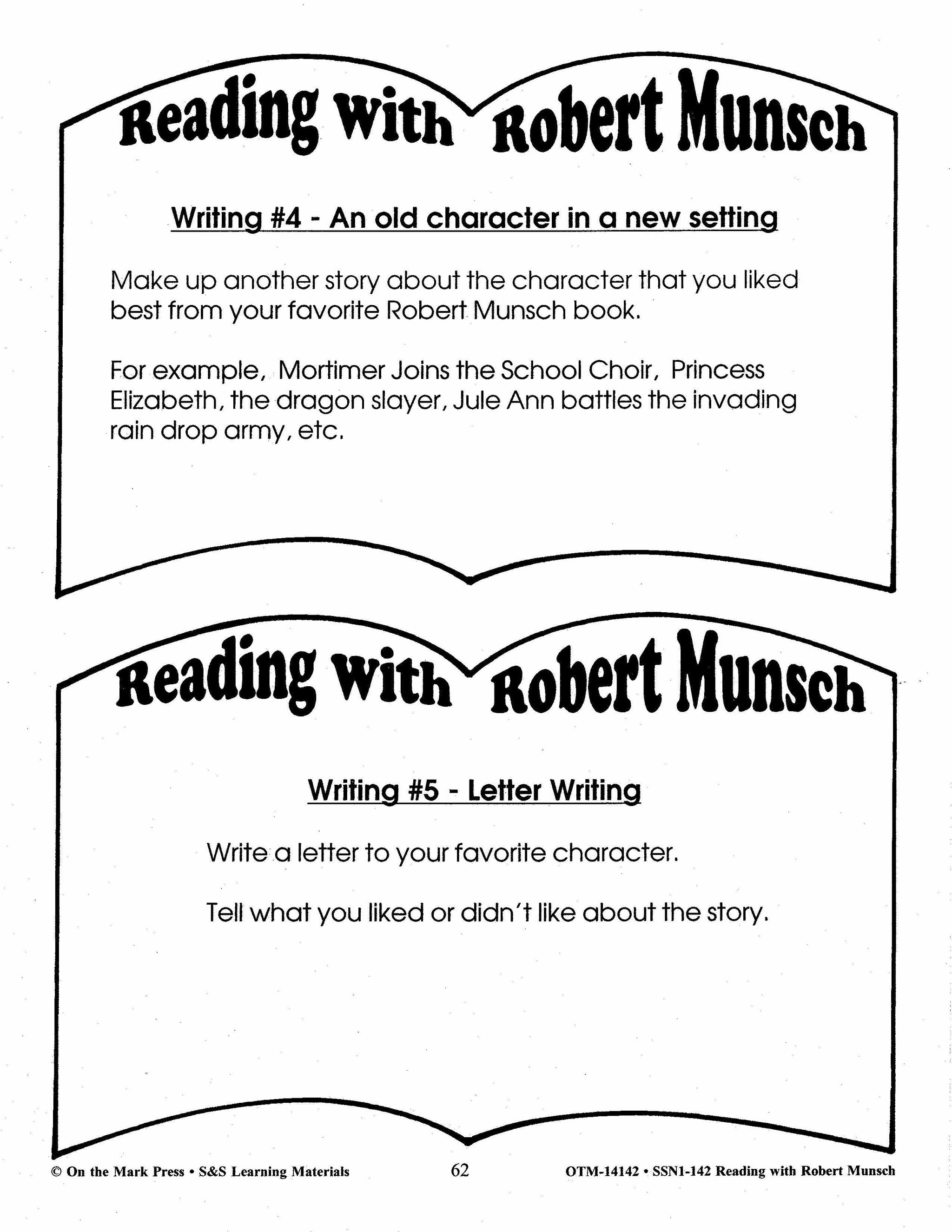 Reading with Robert Munsch Author Study Grades 1-3