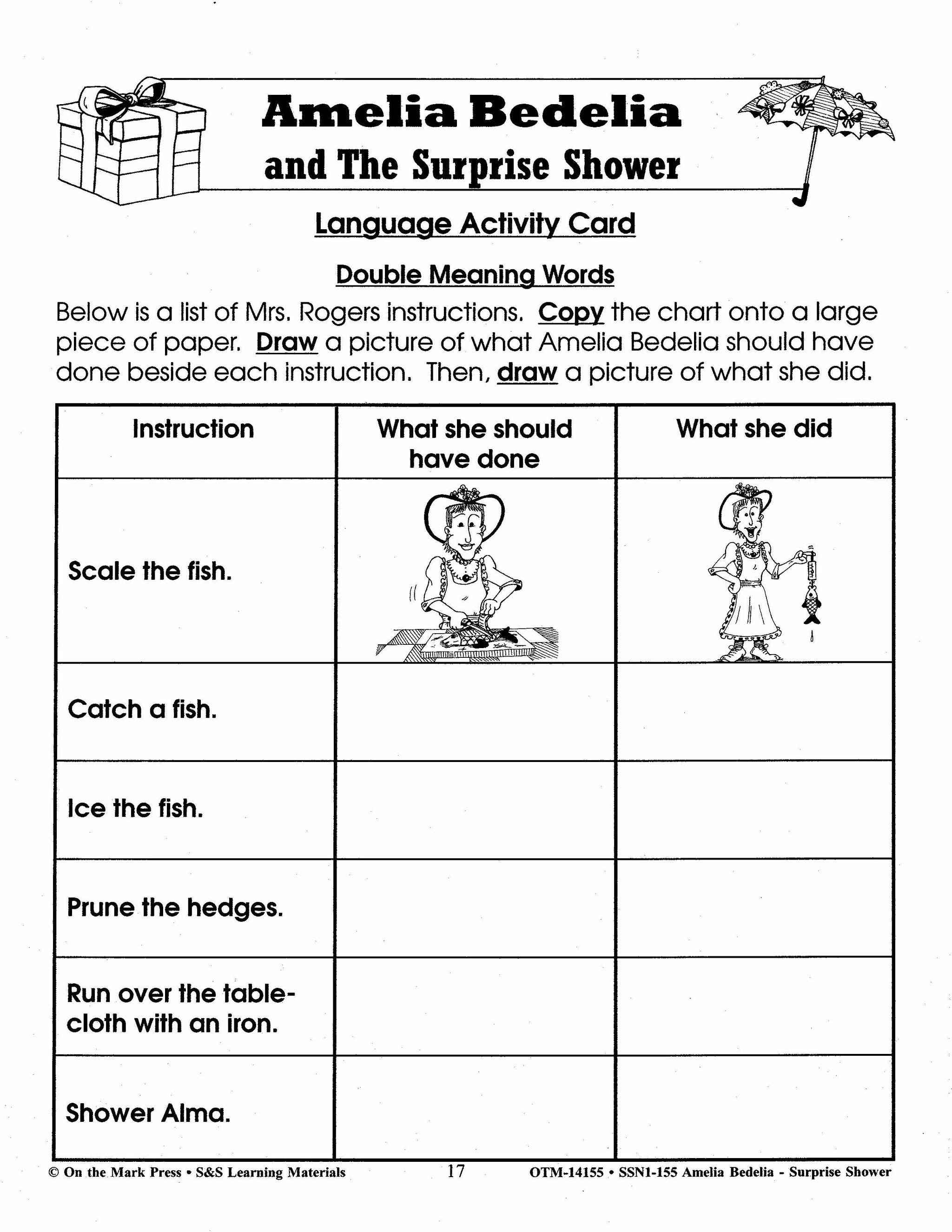 Amelia Bedelia and the Surprise Shower: Novel Study/Lit Link Guide Gr. 1-3