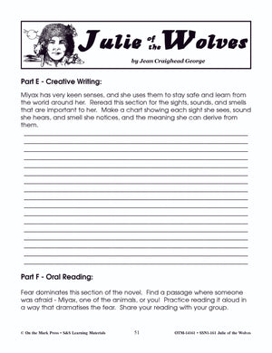 Julie of the Wolves, by Jean Craighead George Lit Link Grades 7-8