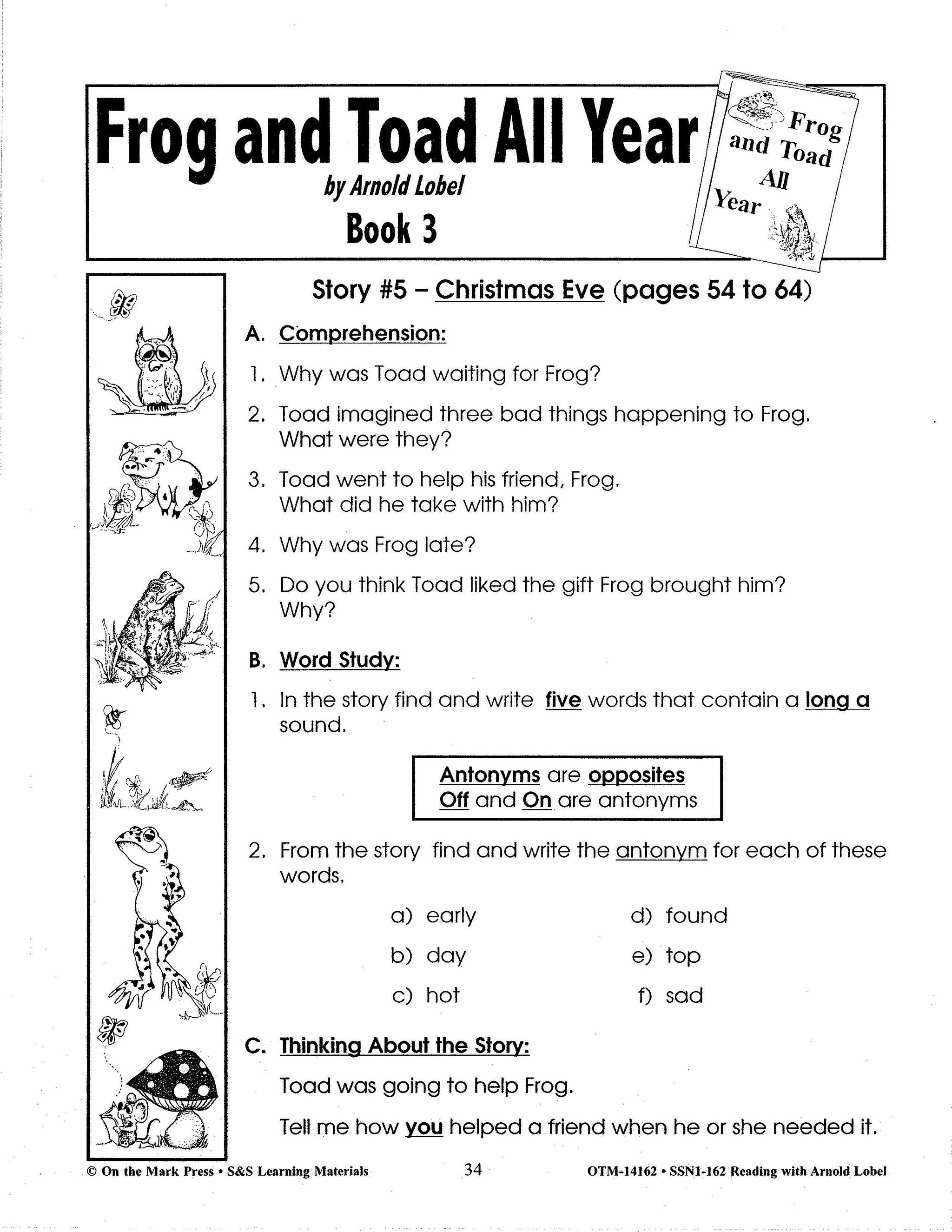 Reading with Arnold Lobel Author Study Grades 1-3 (Frog & Toad books)
